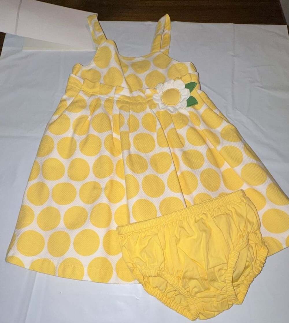 Gymboree A Pop Of Daisies Dress 18-24 Mos Yellow White Polka Dot Flower